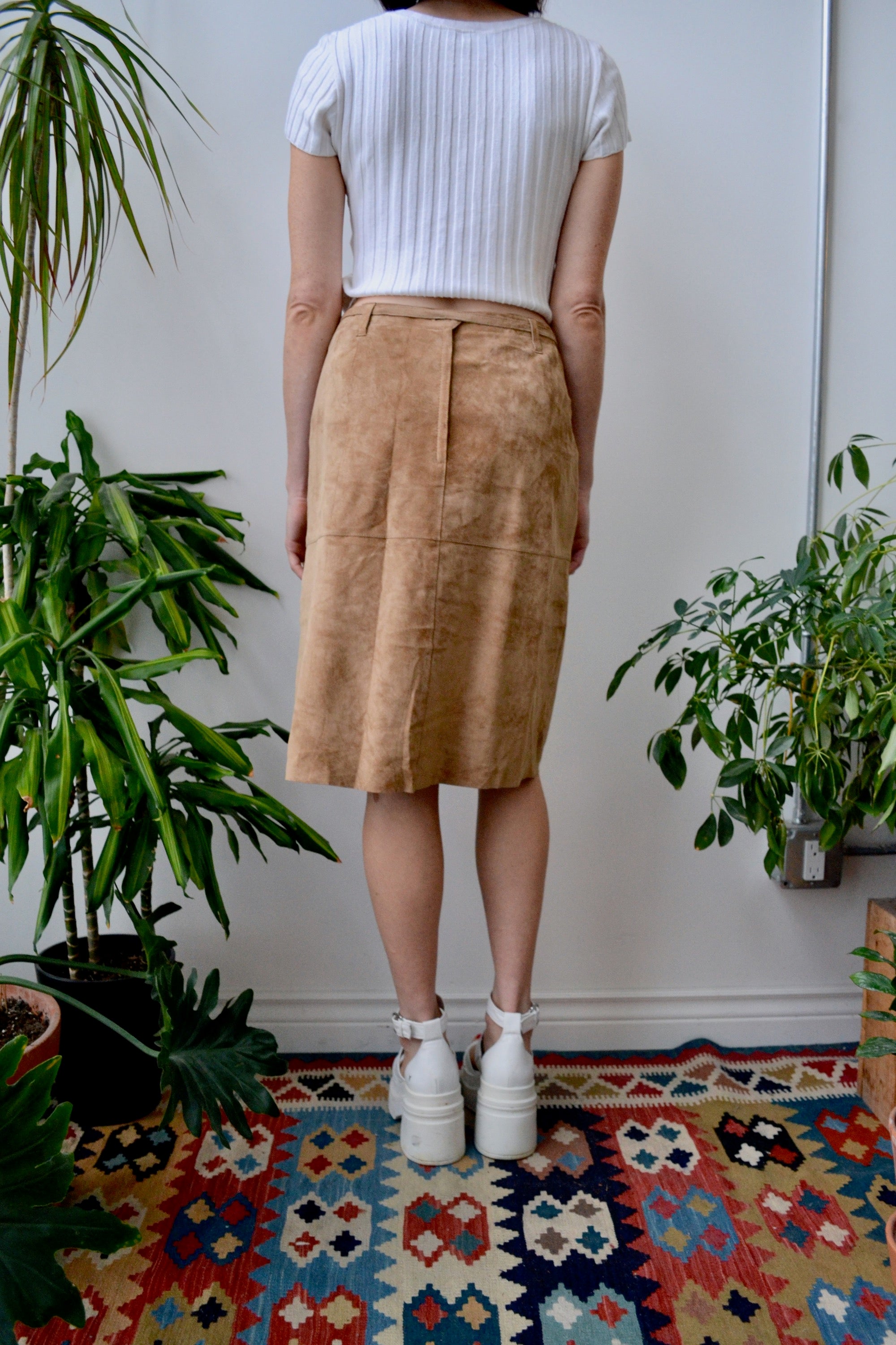 Suede Midi Skirt