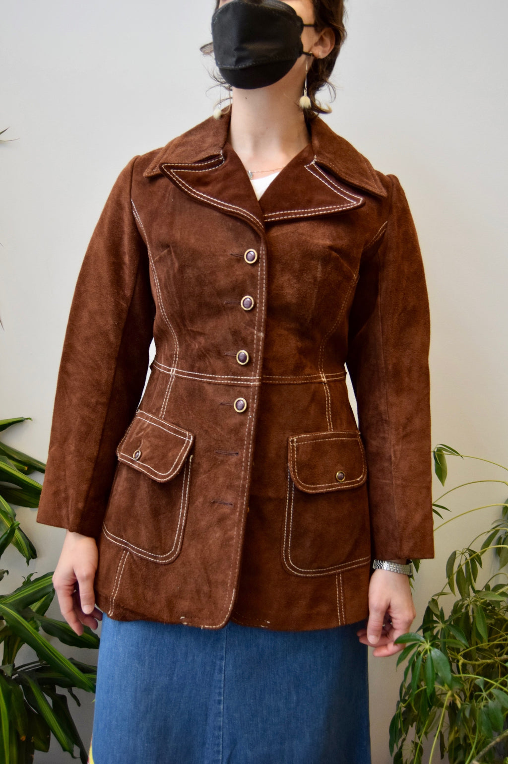 Seventies Chocolate Suede Jacket