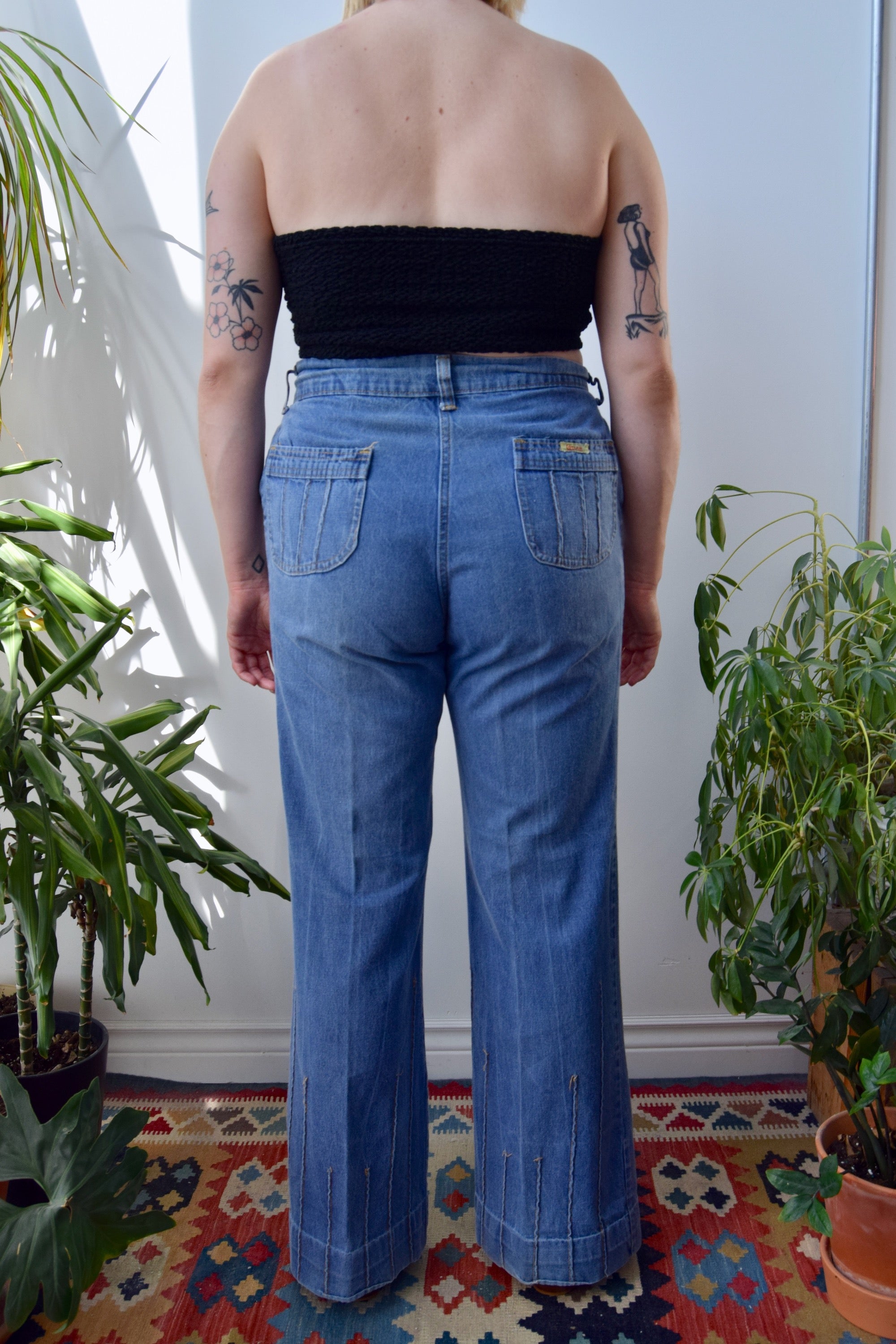 Seventies Pin Tuck Flare Jeans