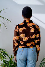 00s Does 70s Daisy Velvet Top
