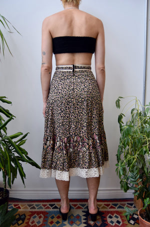 Seventies Floral Peasant Skirt