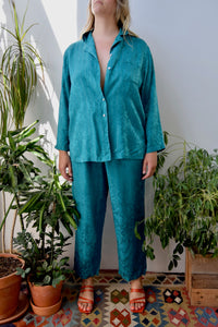 Teal Silk Sleep Set