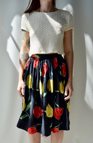 Giant Tulip Print Skirt