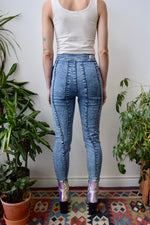 Acid Wash Denim Riding Pants