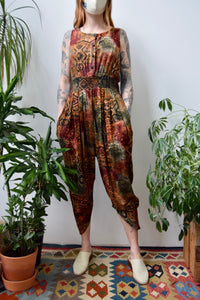 Nineties Abstract Rayon Festival Jumpsuit
