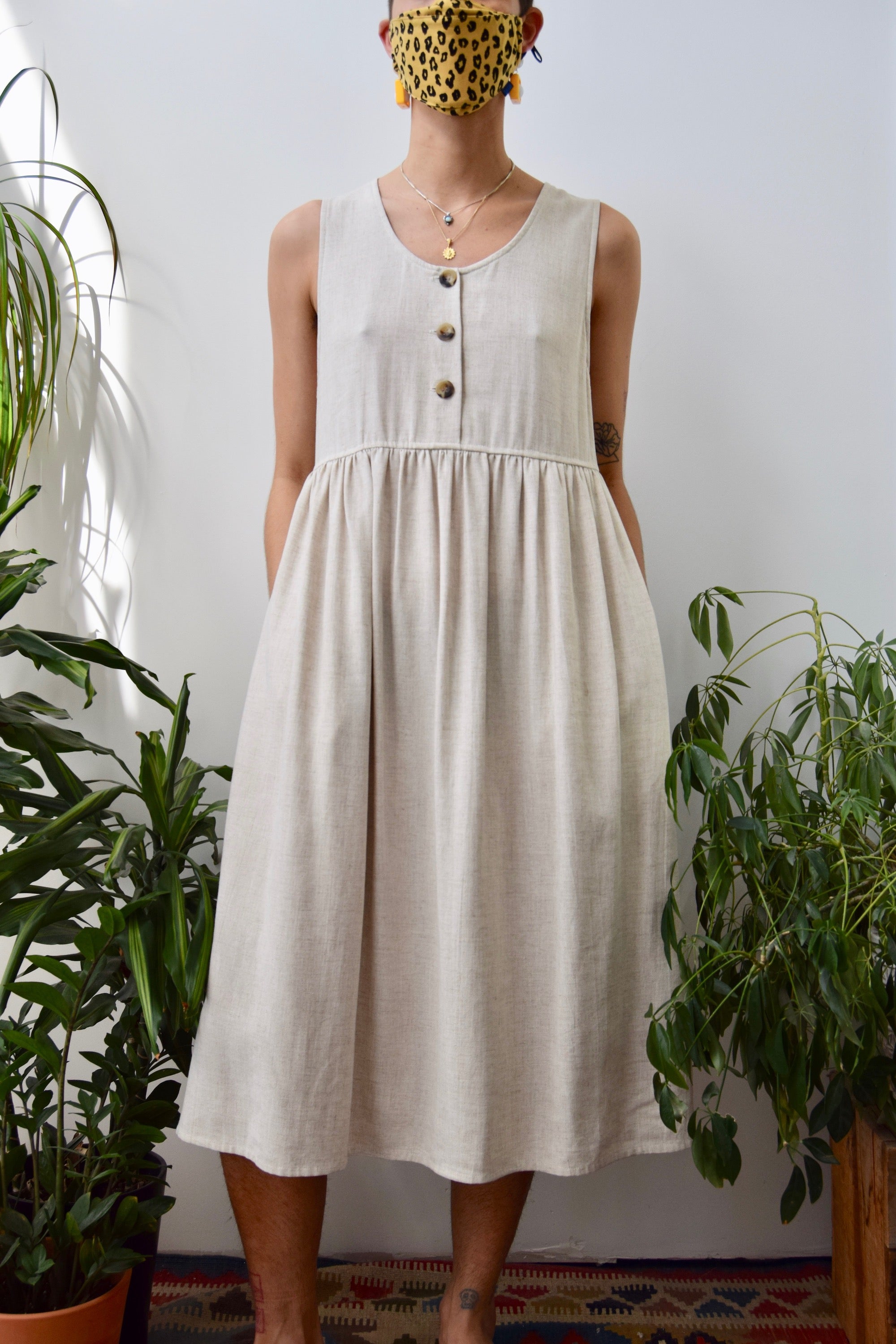 Linen Blend Market Dress