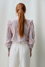 Soft Pink 70's Floral Blouse