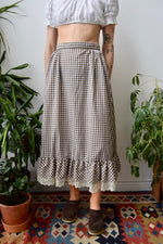 Seventies Cocoa Gingham Skirt
