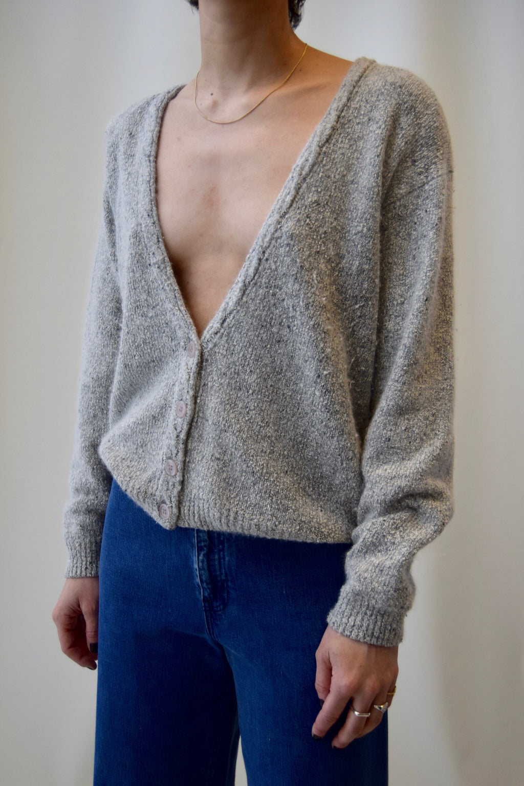 Pebbled Grey Silk Blend Knit