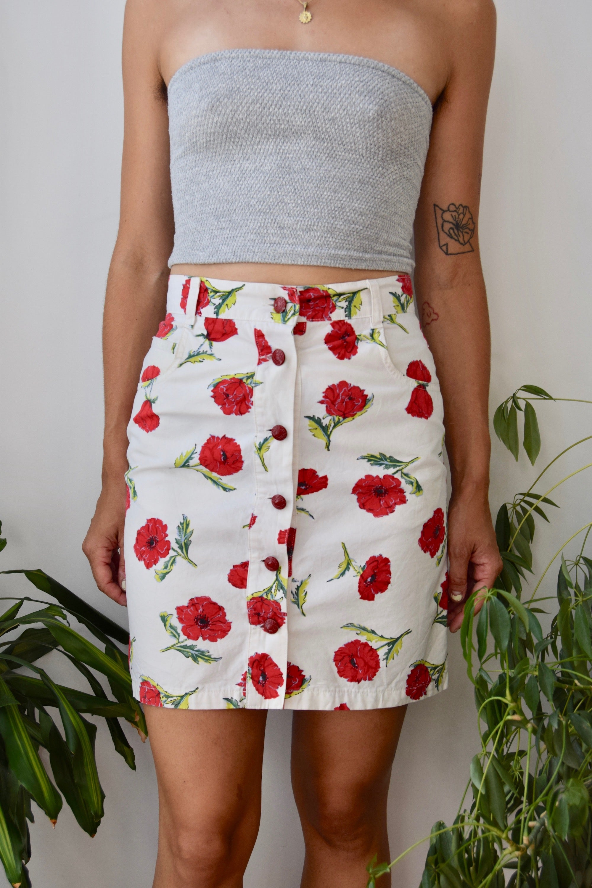 Poppy Floral Cotton Skirt