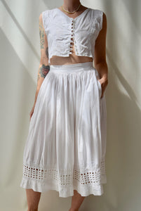 Crisp Indian Cotton Two Piece Skirt Set