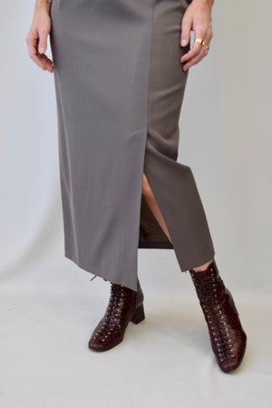 Sage Wool Maxi Skirt