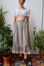 Seventies Cocoa Gingham Skirt