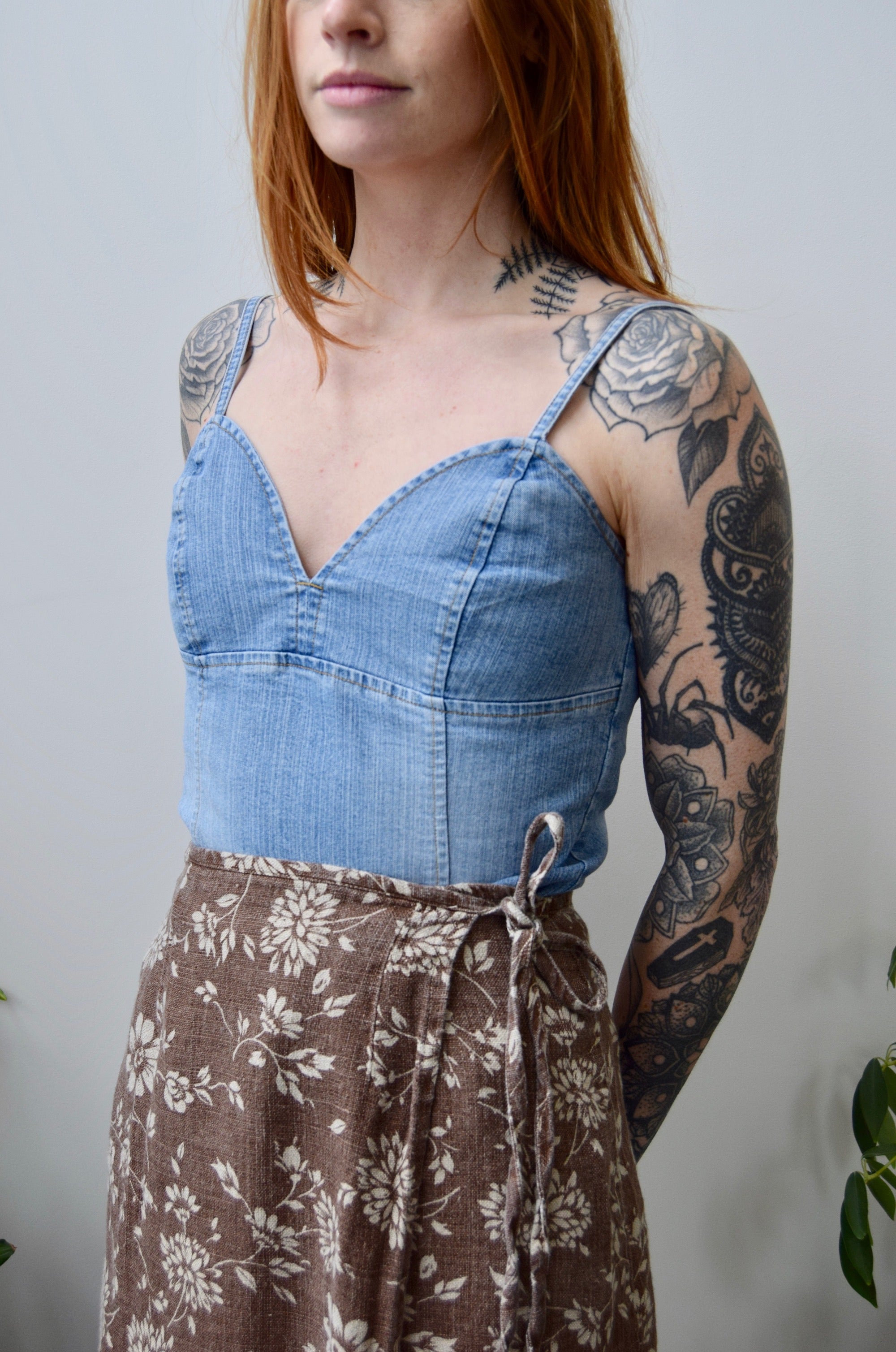 Light Wash Denim Bustier