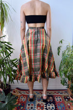 Plaid Taffeta Skirt