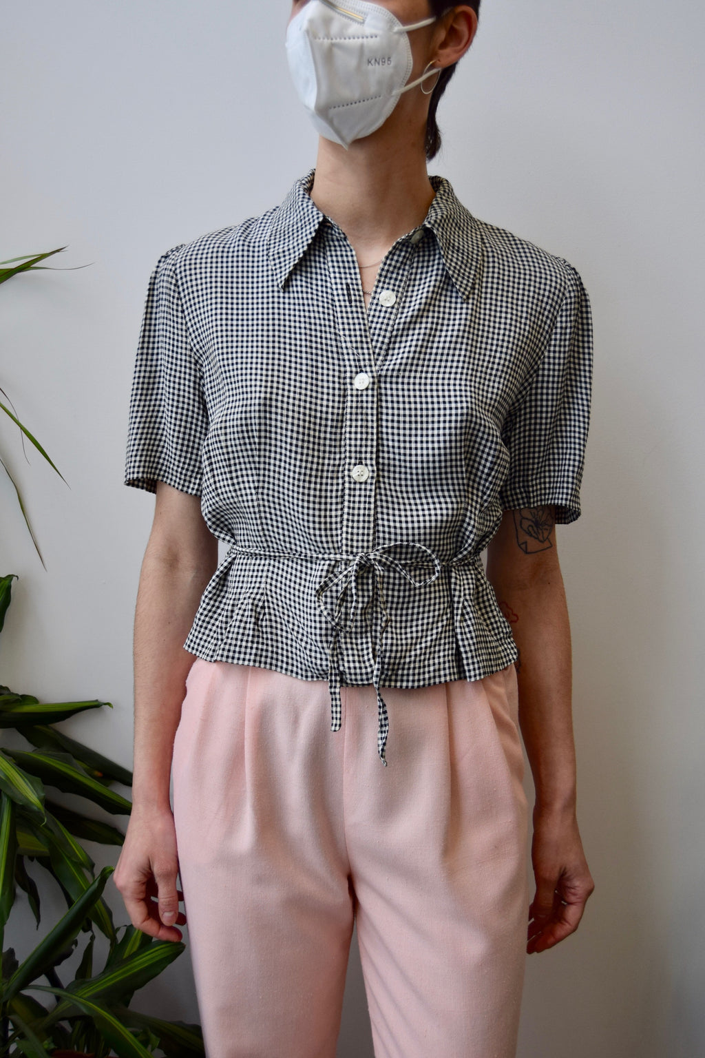 Nineties Gingham Blouse