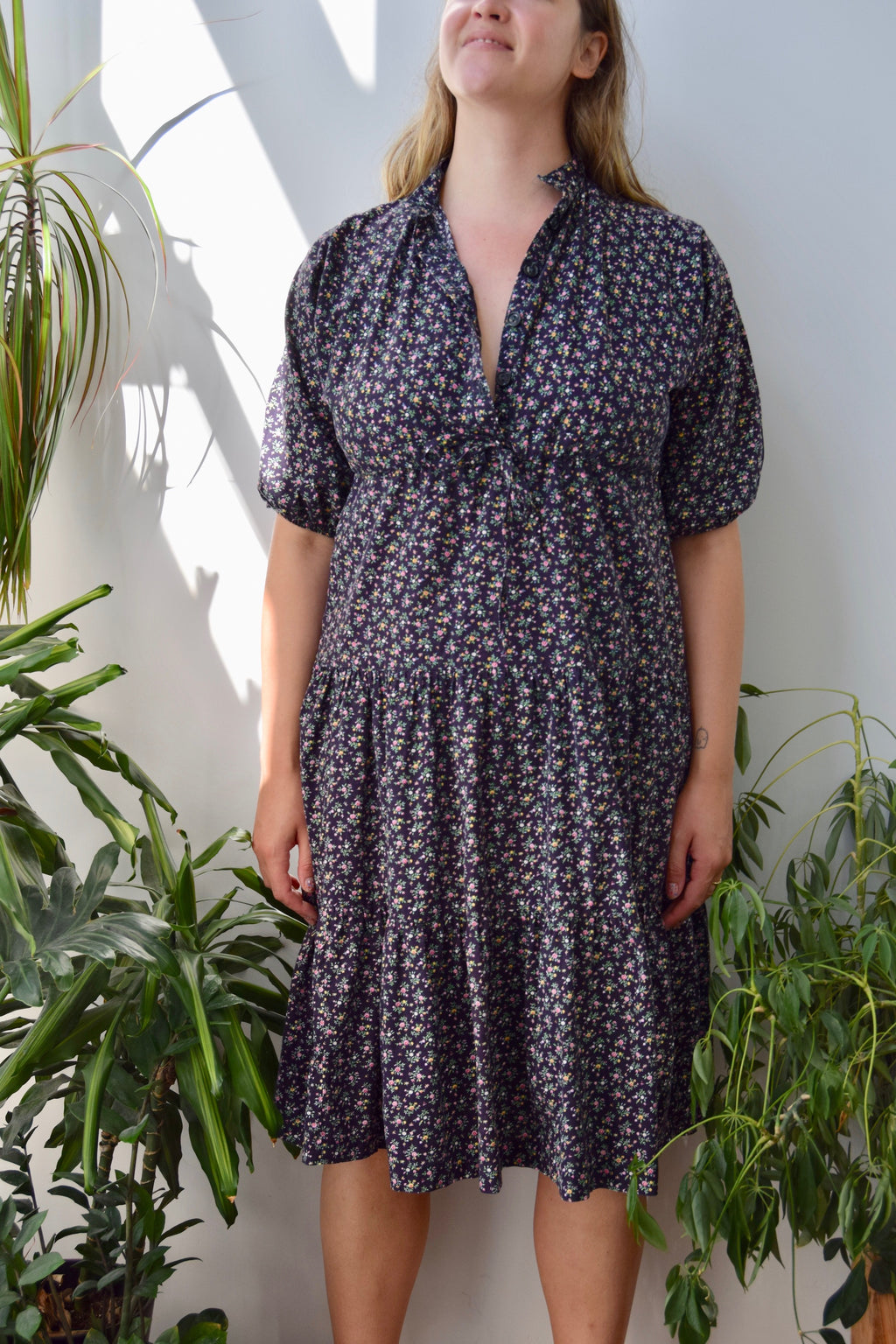 Seventies Ditsy Floral Prairie Dress