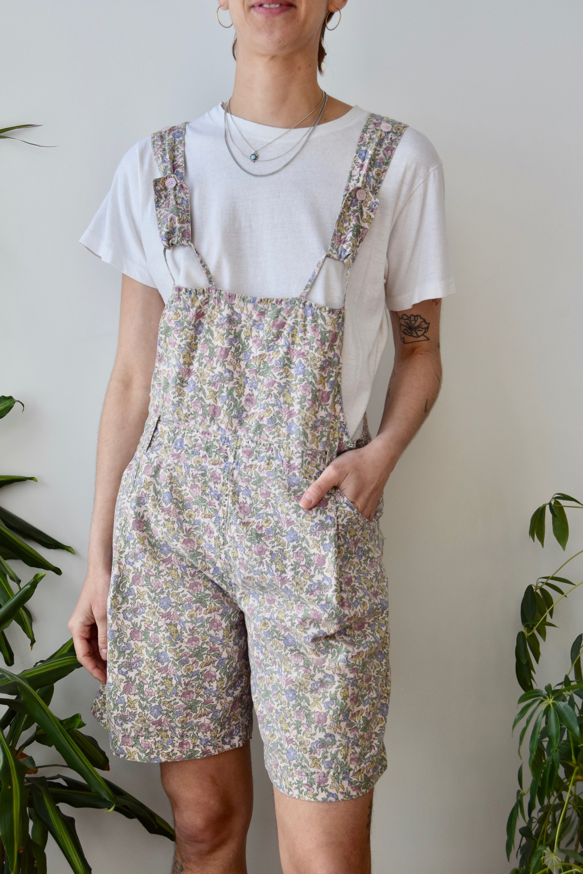 Cotton Floral Shorteralls