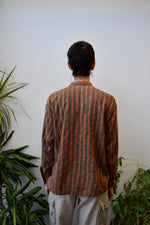Rayon Blend Striped Button Up