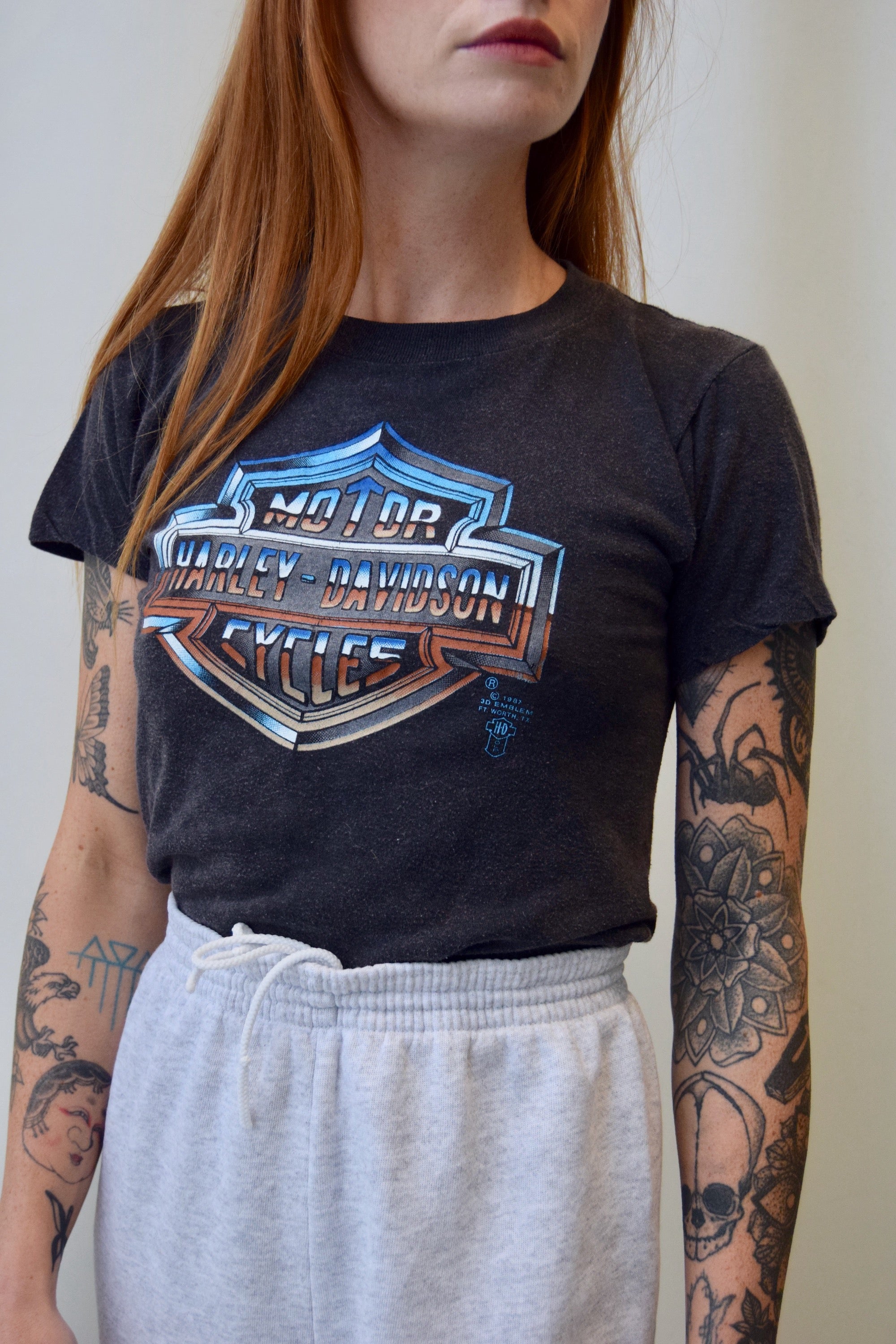 1987 Harley Davidson 3D Emblem Tee