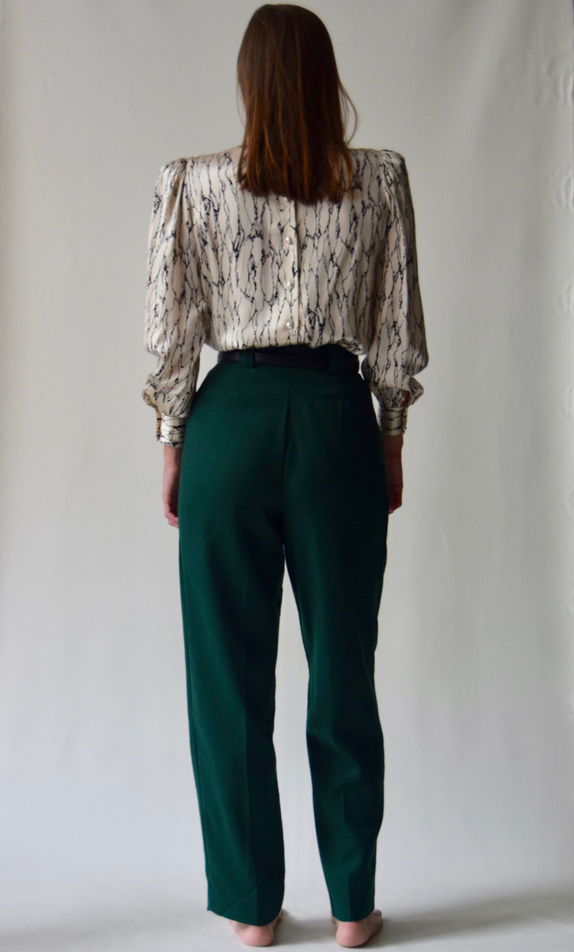Forest Green Pure Wool Trousers