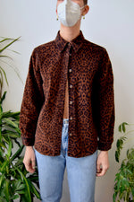 Leopard Cord Button Up