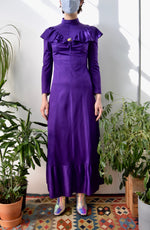 Seventies Purple Rain Ruffle Dress