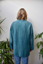 Deep Sea Linen Blouse