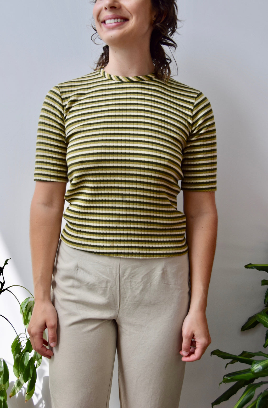 Striped Ribbed Vintage Top