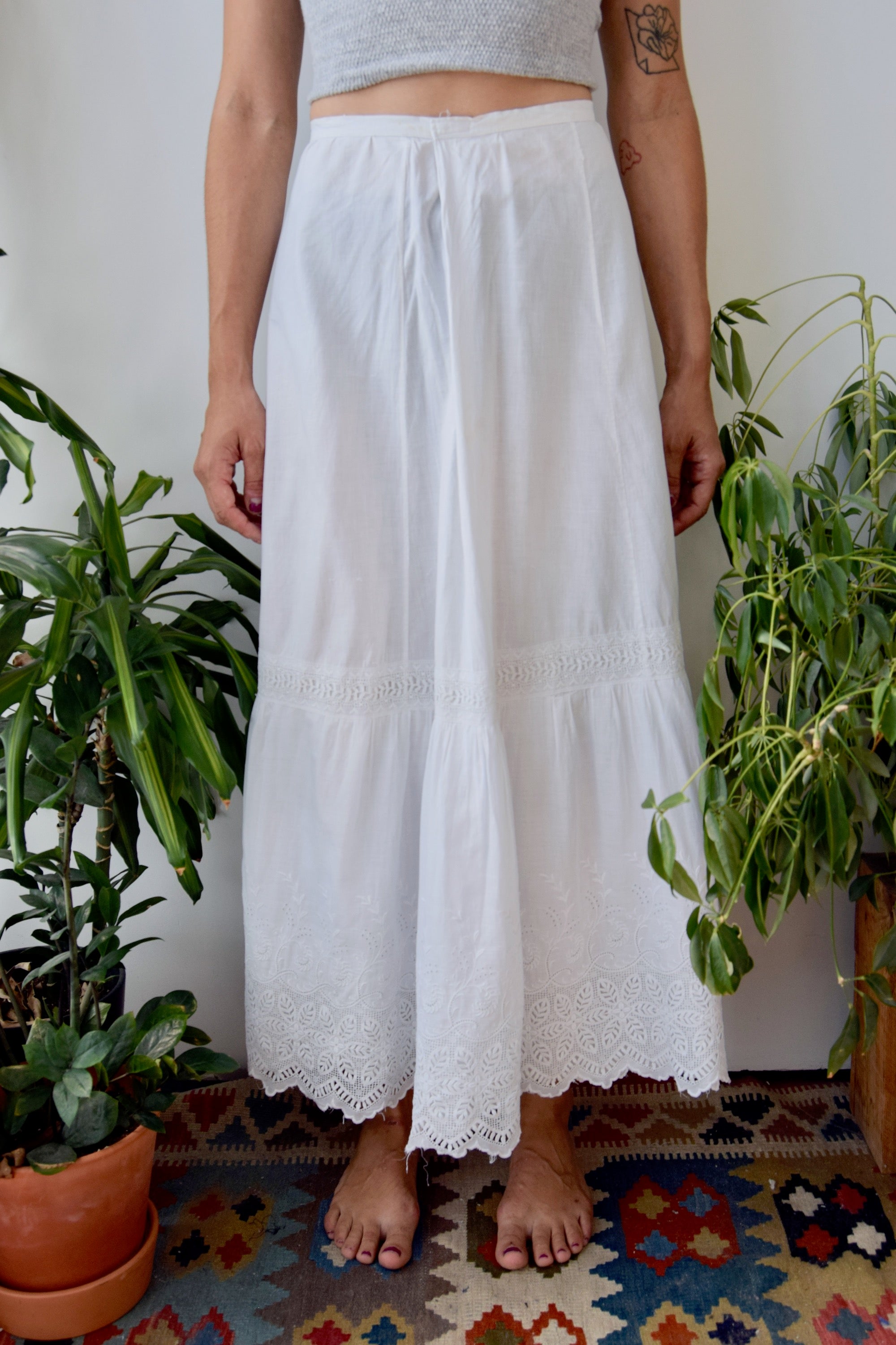 Antique Cotton Petticoat Skirt