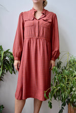 Vintage Rusted Silk Paisley Shirtdress