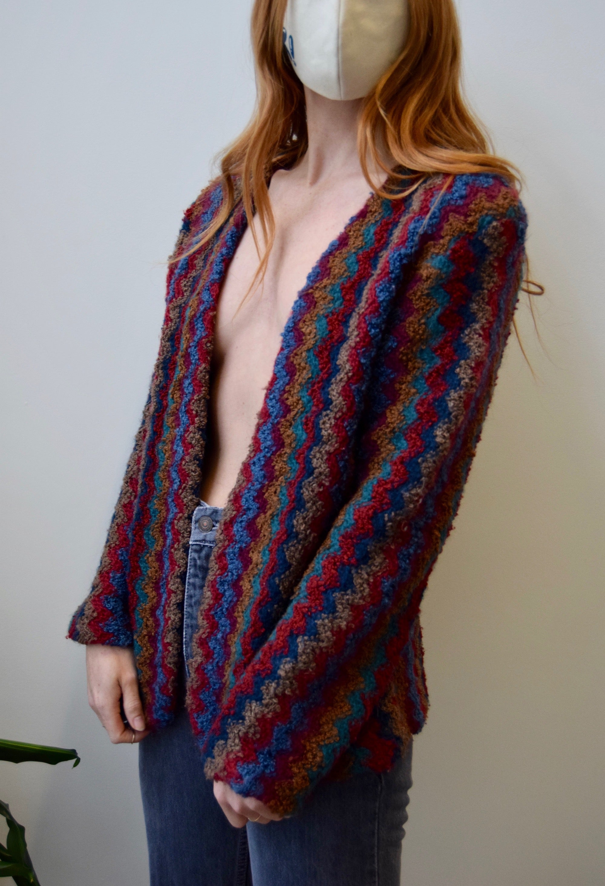 Zig Zag Textured Cardigan