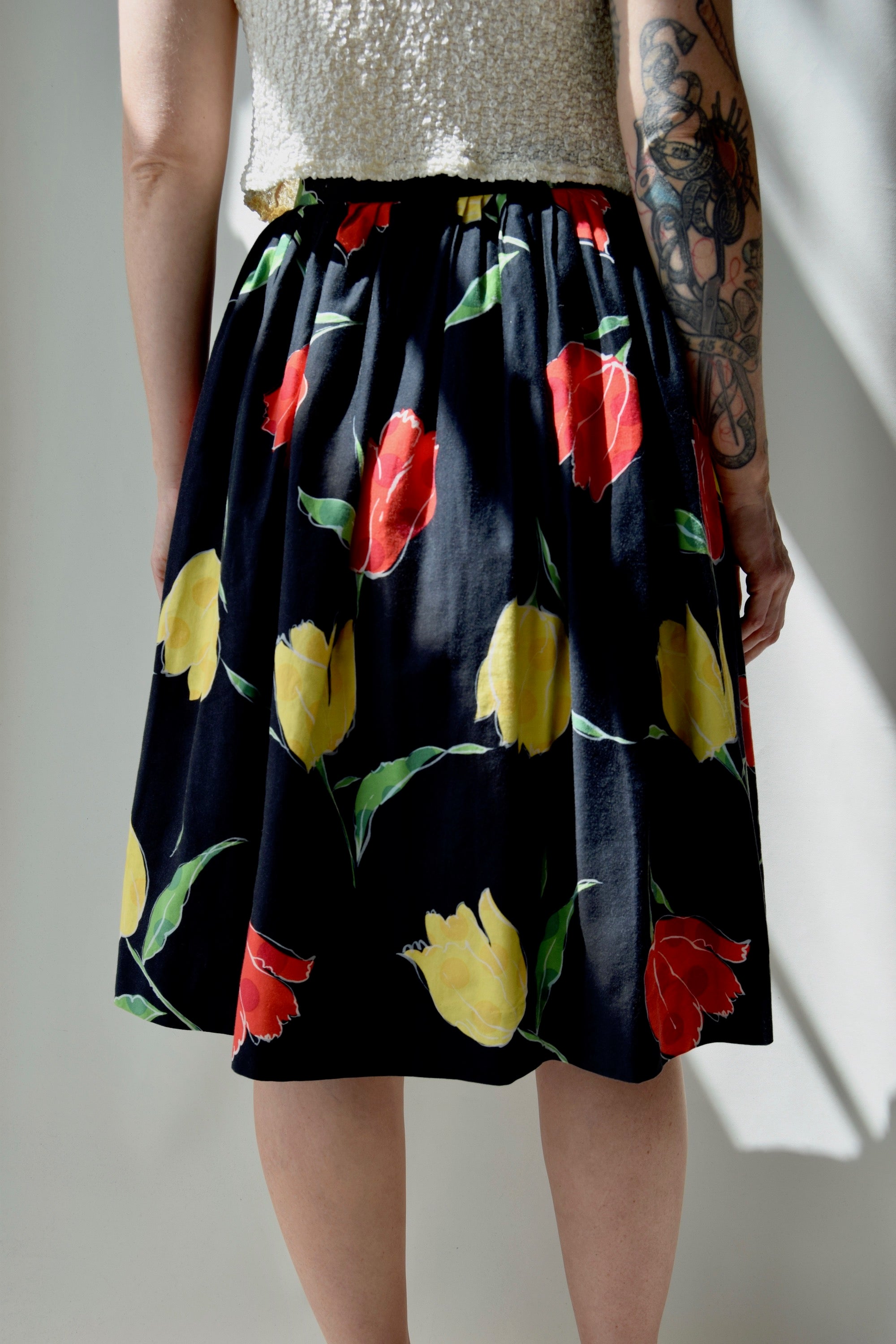 Giant Tulip Print Skirt