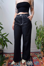 Contrast Stitch Wide Leg Pants