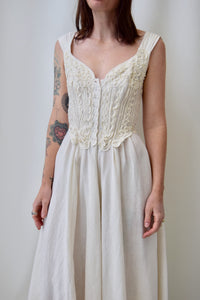 Cream Linen Corset Dress