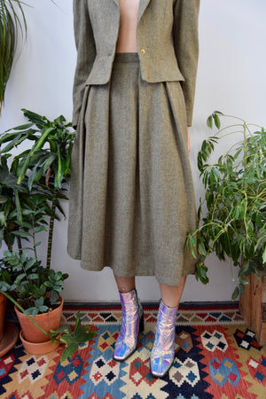 Vintage Wool Blend Skirt Suit