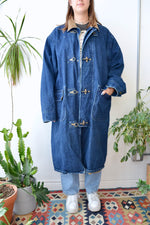 Denim Duffle Duster Coat