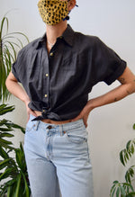 Pleated Ramie Button Up