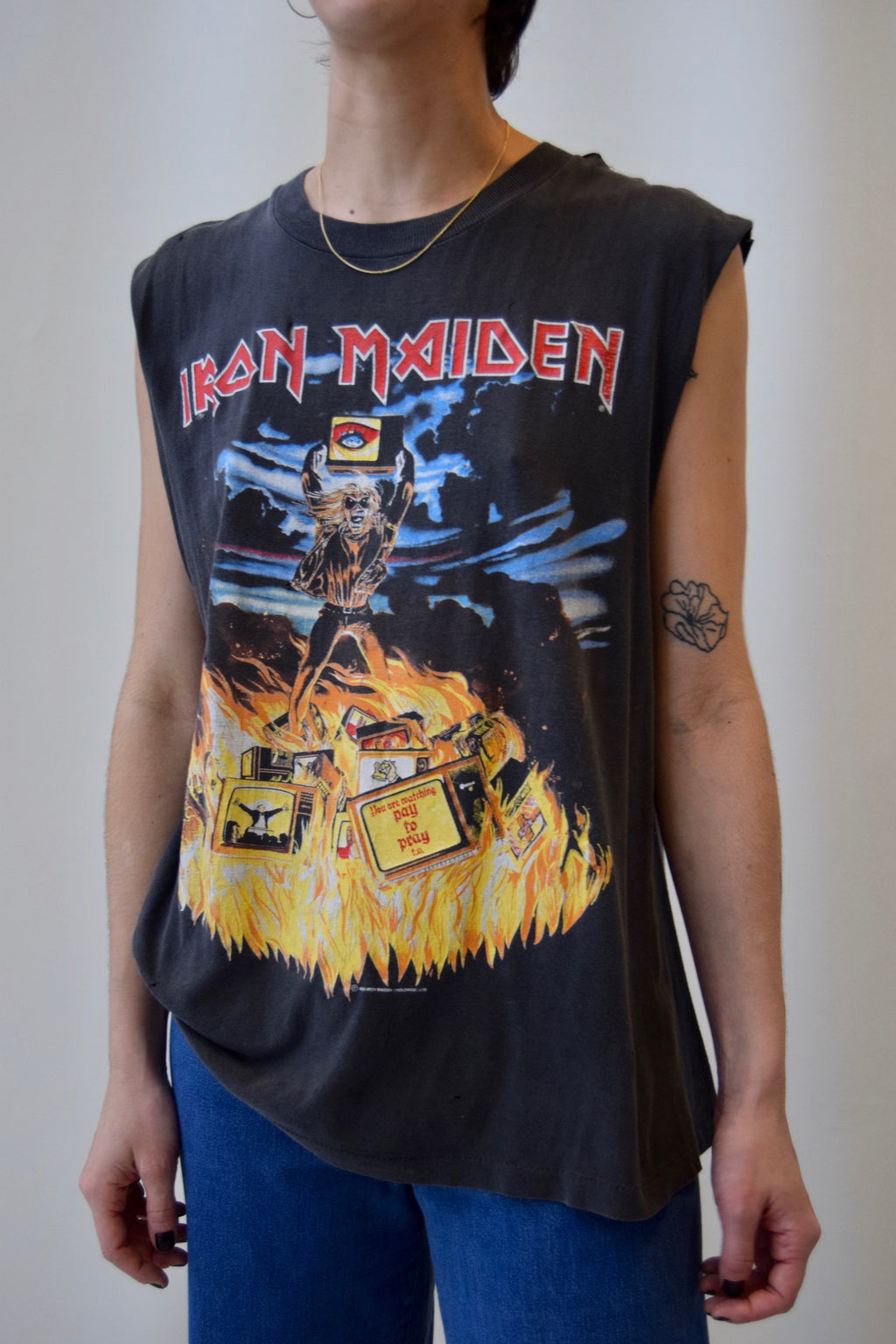 1990 Iron Maiden "Holy Smoke" Cut Off T-Shirt