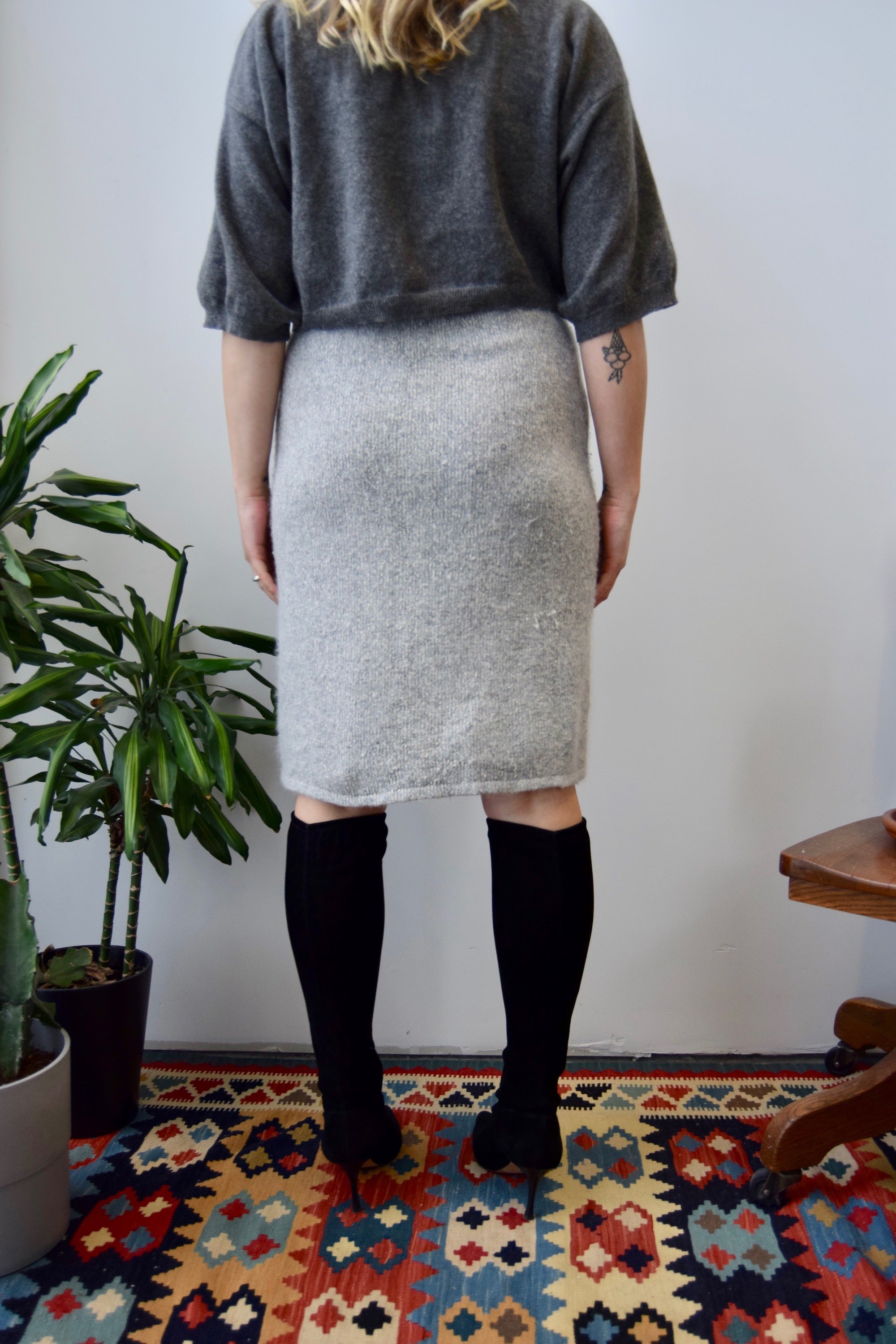 Silk Angora Knit Skirt