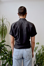 Pleated Ramie Button Up