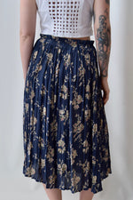 Muted Blue Floral Rayon Skirt