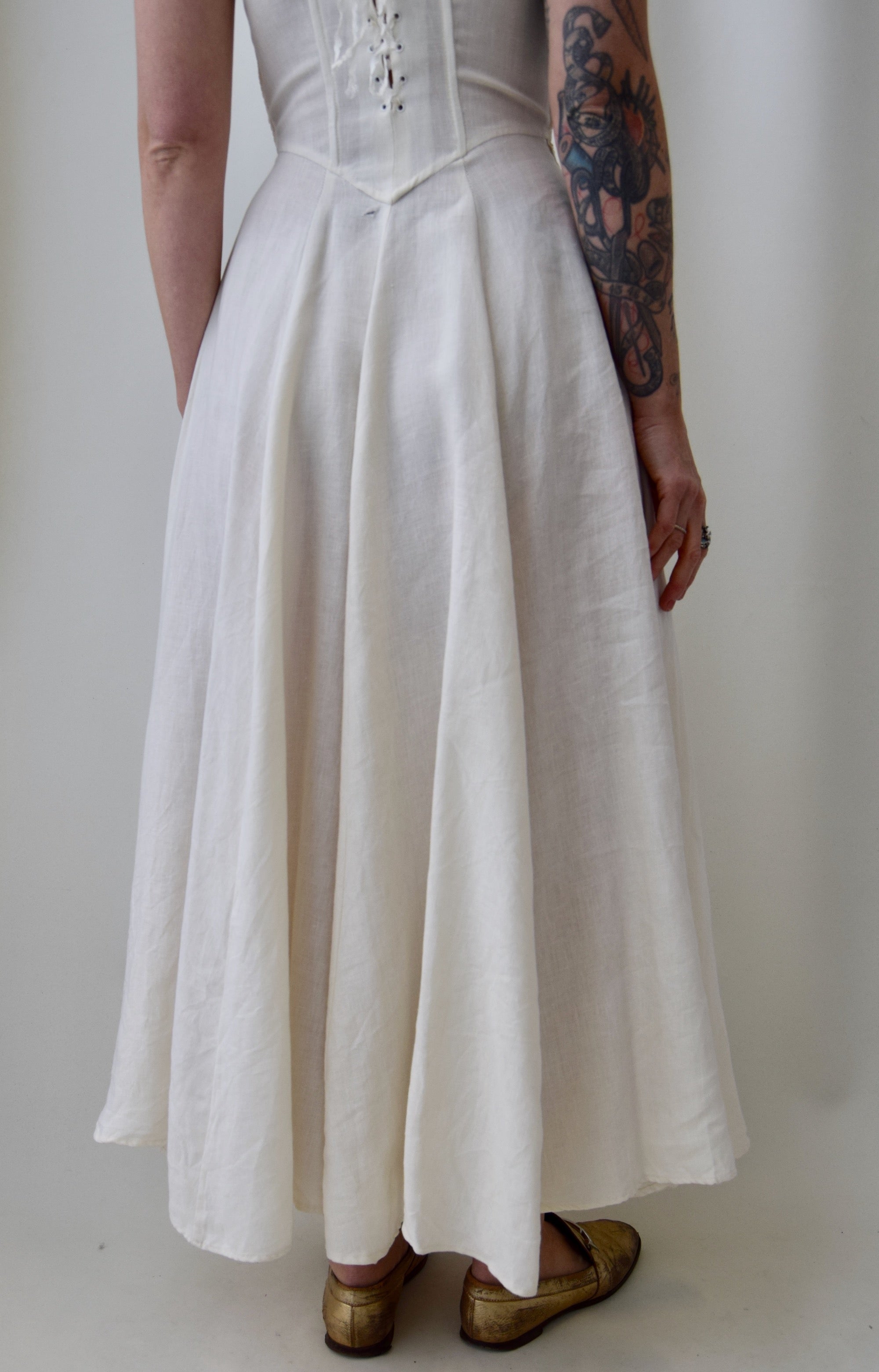 Cream Linen Corset Dress Community Thrift and Vintage Cream Linen Corset Dress Community Thrift and Vintage