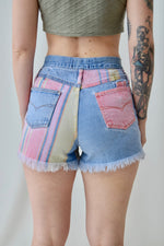 Contrast Denim Cut Offs