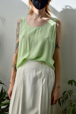 Pistachio "Bob Mackie" Silk Tank
