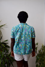 Sixties Aqua Blouse