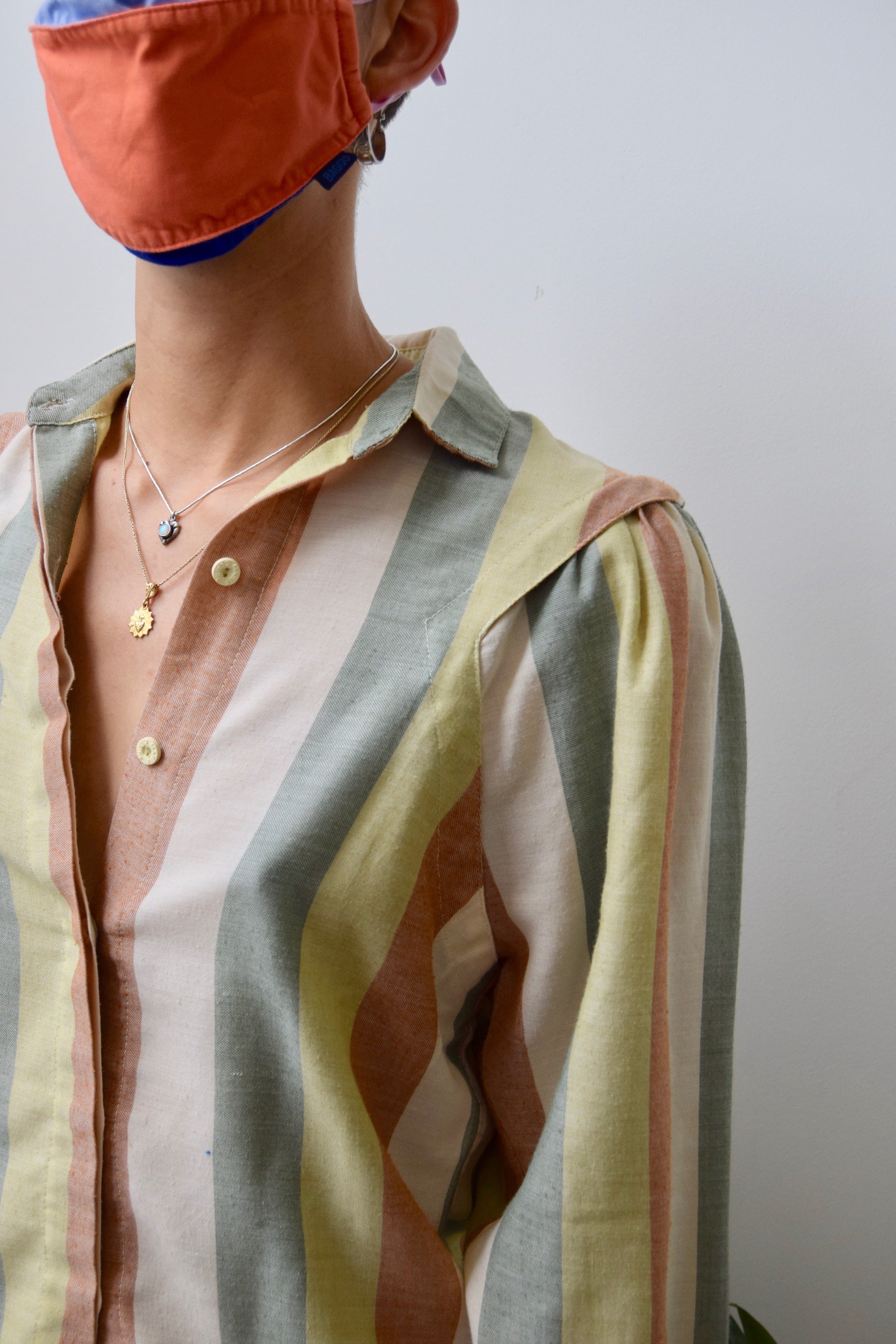 "Marie Claire" Muted Striped Blouse