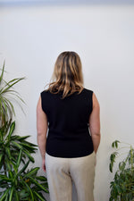 Black Ribbed Knit Vest