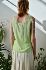 Pistachio "Bob Mackie" Silk Tank