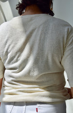 Ivory Raw Silk T-Shirt